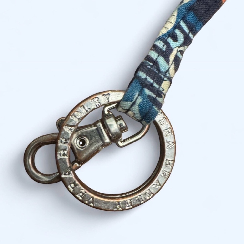 Vera Bradley Blue and Orange Fabric Keychain